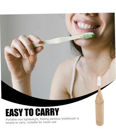 Portable Folding Toothbrush - Soft Bristles Travel-Friendly Wooden Handle - Ideal for Adults | International Shipping Available - Buy Online on GoSupps.com