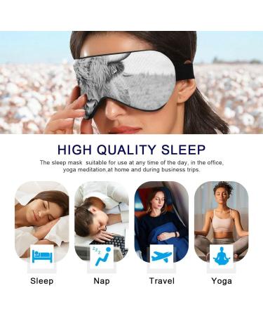 Haskirky Light Blocking Eye Mask for Men and Women | Adjustable & Breathable | Perfect for Travel, Yoga, Meditation, and Office Deep Sleep | Comfortable & Smooth | Highland Cow Design - Buy Online on GoSupps.com