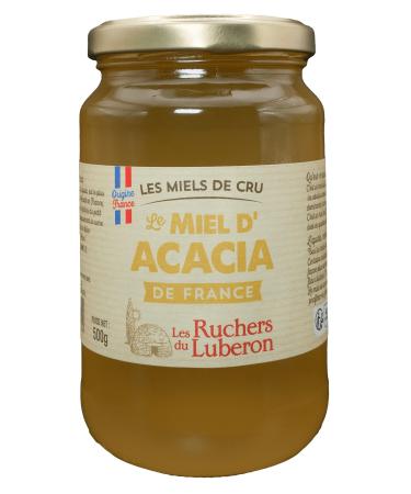 Les Ruchers du Luberon - Acacia Honey 500g - Natural French Raw Honey - Pure - Unfiltered - Unpasteurized - No Additives