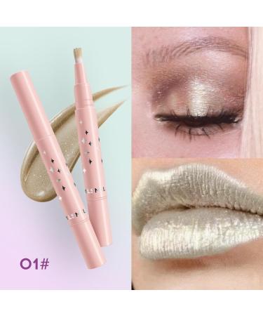 Shimmer Liquid Eyeshadow - 4 Colors Multi-Use Stick for Lips & Cheeks Long Lasting Glitter Makeup with Brush - Buy Online on GoSupps.com