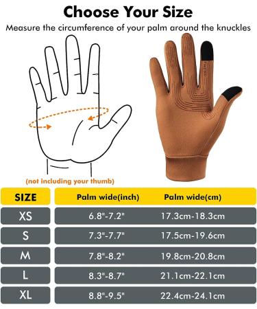 FREETOO Lightweight Running Gloves 2023 | Touchscreen Winter Gloves for Men Women | Cold Weather Warm Gloves for Driving Cycling | Brown Medium - Buy Online on GoSupps.com