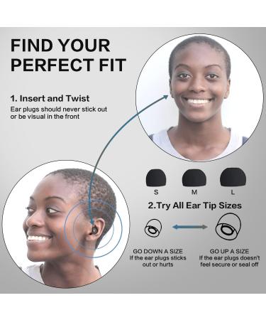 Silicone Ear Plugs for Sleeping - NRR 25 dB Noise Cancelling, Reusable & Super Soft - Ideal for Concerts, Motorcycle, Travel - Black - Buy Online on GoSupps.com