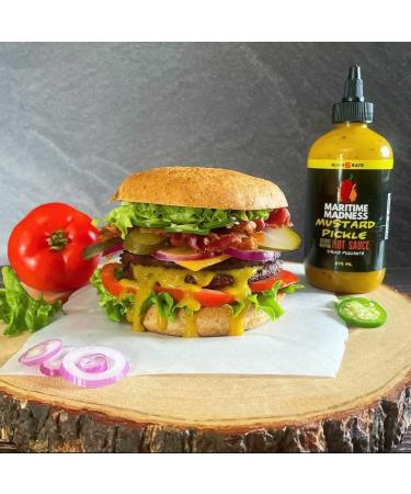 Mustard Pickle Hot Sauce Maritime Madness 275ml Squeeze Bottle Vegan Gluten Free Dairy Free Soy Free Onion/Garlic Free Keto Friendly Made in Canada - Buy Online on GoSupps.com