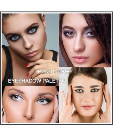 Smokey Black Eyeshadow Palette - 9 Color Glitter Matte Shimmer Cool Tone Smoky Eye Shadow Palette | High Pigment, Waterproof, Long Lasting, Hypoallergenic (01 Black) - Buy Online on GoSupps.com