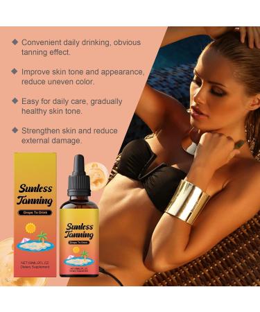 Zegaqae Sunless Tanning Drops To Drink 60 ml tanning drops moisturizing tanning oil for body and face longlasting nutritious tanning drops for the body - Buy Online on GoSupps.com