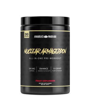 Nuclear Armageddon Pre Workout Powder by Anabolic Warfare – Pre-Workout for Men & Women with L-Citrulline, Beta Alanine Powder and Caffeine (Fruit Explosion - 30 Servings)