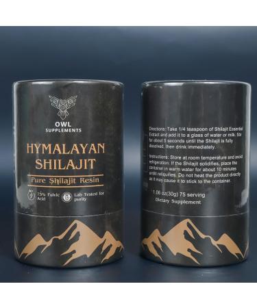 Himalayan Shilajit Pure - 75% Fulvic Acid for Maximum Potency - Lab Tested Shilajit Resin for Men - Boost Stamina and Endurance - Improve Mental Clarity and Focus - Non-GMO Vegan - 75 Servings - Buy Online on GoSupps.com