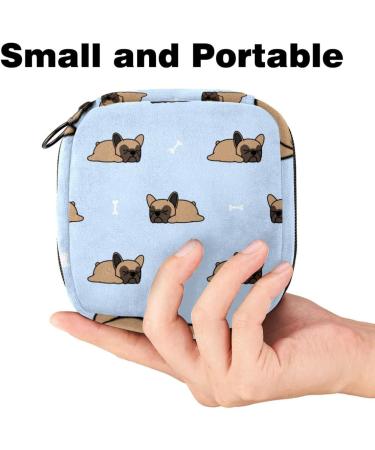 Shop Sweet French Bulldog Binding Bags - Large Menstrual Cup Bags with Zipper for Girls & Women | Multi-Colored Period Inserts Panty Liners & Tampons - Buy Online on GoSupps.com