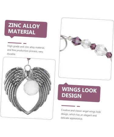 GRIRIW Home Accessories Crystal Pendant Decor Ornament Car Pendant Hanging Items Angel Wings Pendant Charm Household Violet 39x6.5cm - Buy Online on GoSupps.com
