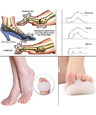 Forefoot Metatarsal Gel Pad Cushions - Sichun White Insole Toe Loop for Foot Pain Relief | International Shipping - Buy Online on GoSupps.com