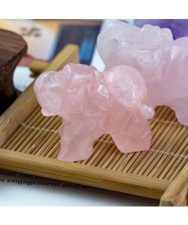 Rose Quartz Crystal Elephant Stone 1.5 inch - Reiki Healing Gift - Buy Online on GoSupps.com