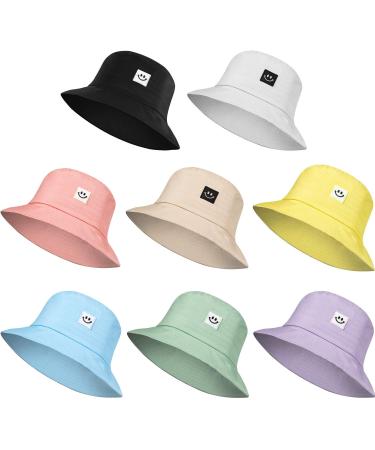Smiling Face Bucket Hat Cute Bucket Cap Beach Sun Hat Summer Travel Bucket for Women Men Assorted Colors 8