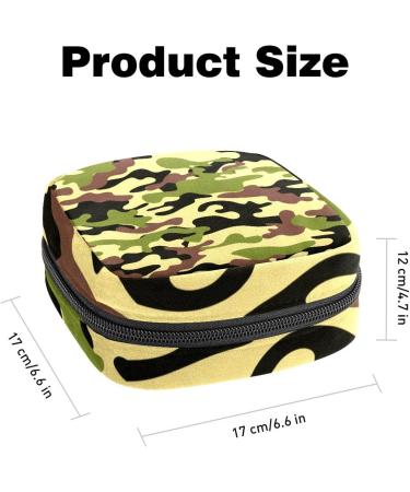 Military Camouflage Menstrual Pad Bag with Zipper | Ladies Napkin & Tampon Storage for Women & Girls - Buy Online on GoSupps.com