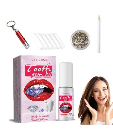 Tooth Gem kit tooth jewelry set tooth geman kit DIY tooth geman kit with glue tooth crystal kit for reflective tooth jewelry decoration nail decoration