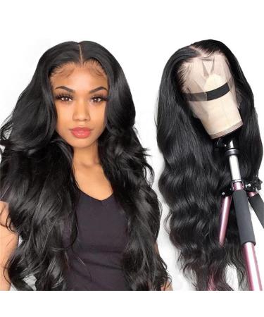 13×4 Lace Front Wigs human hair Body Wave Lace Front Wigs Human Hair 150% Density hd Lace body wave frontal wigs huamn hair wigs for black woman human hair Natural Black(26inch) 26 Inch Natural Color