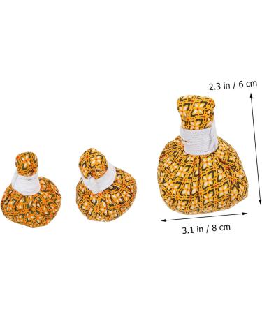 Aboofan Warm Roasted Wormwood Buns Herbal Compress | Spa Hot Compress & Thai Body Herb Ball - 8x6x6cm - Yellow | International Shipping - Buy Online on GoSupps.com