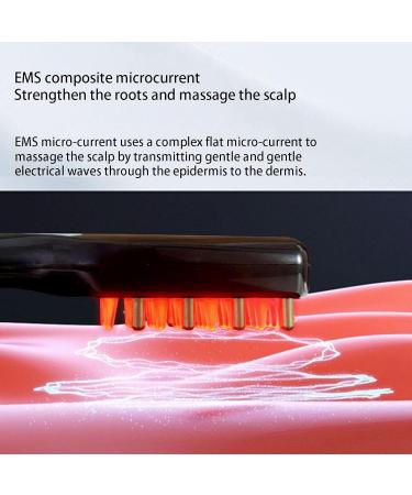 Ruiqas Micro- Current Vibration Scalp Massager Comb with Red Blue Light 1-9 Massage Levels - Buy Online on GoSupps.com