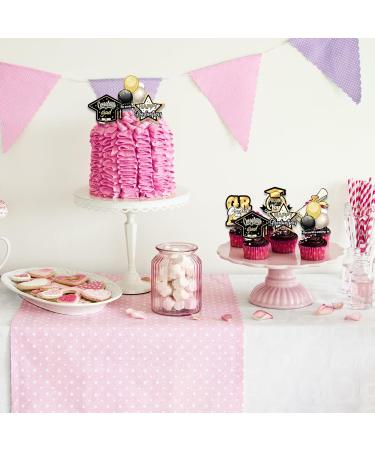 ICNYEKl 24 Pieces Of Graduation Season Cupcake Topper Mortarboard Hat Balloon Cake Decoration For Graduation Season Class Reunion Cake Decoration Supplies (Black) Black Graduation Season Paper Cup Cake Toppers - Buy Online on GoSupps.com