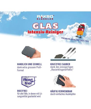 Rakso Glass Intensive Cleaner - 4 Disc Set | Scratch-Free Stainless Steel Wool for Glass & Tile | 4x1 Pieces Ideal for Wall & Floor Cleaning - Buy Online on GoSupps.com