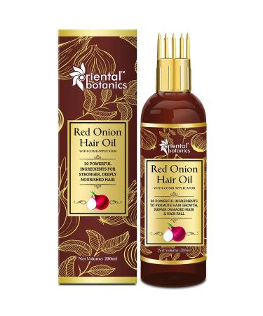 Oriental Botanics Red Onion Hair Growth Oil 200 ml with 30 oils and extracts for complete hair growth (no mineral oil)