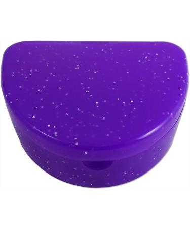 Slim Orthodontic Dental Case - Colour & Glitter Choices for Retainers Bleaching Trays Dentures & More (Glitter Purple) - Buy Online on GoSupps.com