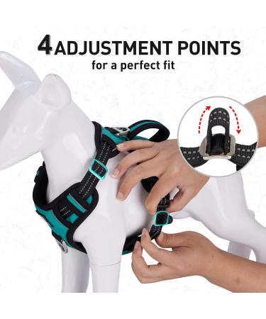 Dociote Anti-Pull Dog Harness for Medium & Large Dogs - Reflective Safety Harness with Handle - Turquoise (1 Pack) - Buy Online on GoSupps.com