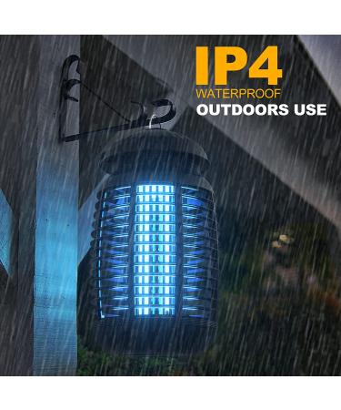 Electric Bug Zapper 4200V Waterproof Outdoor Insect Killer with Light Sensor - Dark-black - Buy Online on GoSupps.com