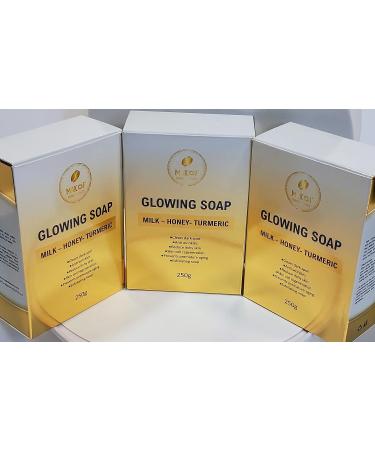 Turmeric Honey Milk Soap 250g - Natural Skin Brightening, Dark Spots & Acne Scar Remover for Face and Body - Buy Online on GoSupps.com