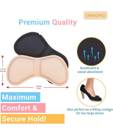 ORTHOPEO Premium Heel Pads - Soft Gel Cushion Inserts for Loose Shoes - Set of 6 - Buy Online on GoSupps.com