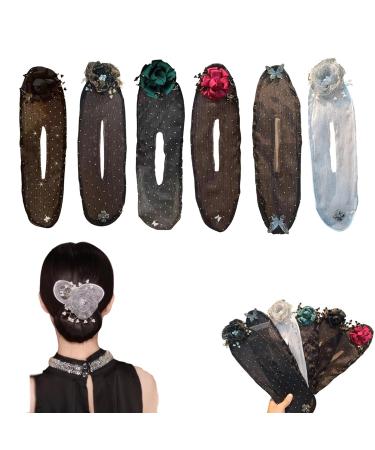 Ball Hair Clip for Long Thick Hair Easy Fast Snap Hair Roll Bun Maker Twister Tool 2024 New Lazy Hair Curler Flower Roller Hair Styling Accessories for Women Girls (6pc)