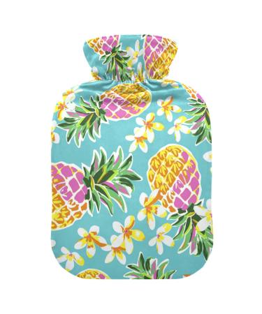 Hot water bottles with cover pineapple hot water bag for pain relief sore muscles arthritis water heating pad 2 liters