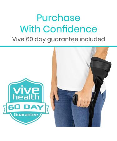Vive Forearm Crutch Pads - Arm Cuff Padding for Adults - Mobility Handle Cushion for Men and Women (Black) - Buy Online on GoSupps.com