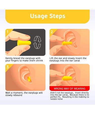 200Pcs Soft Foam Ear Plugs - Noise Cancelling Slow Rebound Disposable Earplugs for Sleeping Snoring Shooting & Study - Yellow - Buy Online on GoSupps.com