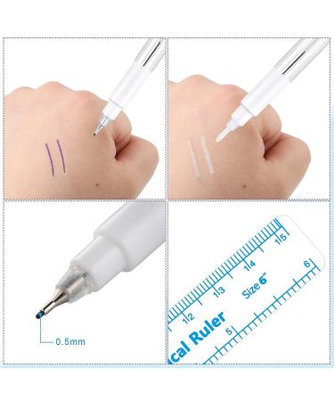 4-Piece Skin Marker Pen Set - White/Purple Microblading Accessories - Buy Online on GoSupps.com