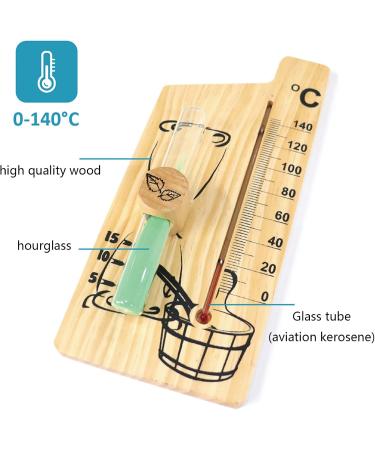 Buy 2 in 1 Wooden Sauna Thermometer - Hourglass Sandglass Design Waterproof 0-140 Temperature Display - International Shipping Available - Buy Online on GoSupps.com