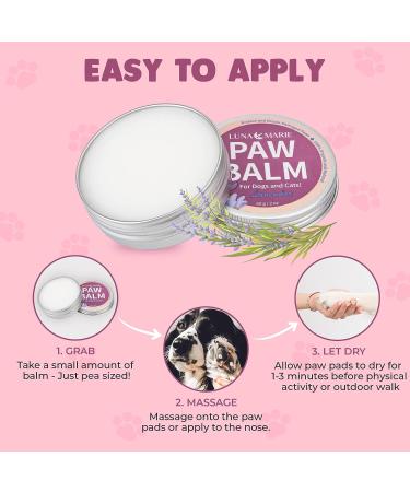 Lunamarie Paw Balm: Organic Soother for Cracked Paws & Itchy Noses - Shea Butter, Coconut Oil - Dogs & Cats Safe Licksafe Wax - Natural Lavender Scent - Buy Online on GoSupps.com