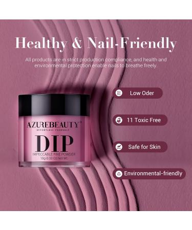 AZUREBEAUTY Dip Powder Nail Kit - 8 Colors Glitter Purple Nude Brown - Complete Dipping Powder Set for Salon & DIY Nail Art - Matte Top Coat & Swatch Sticks Included - Buy Online on GoSupps.com