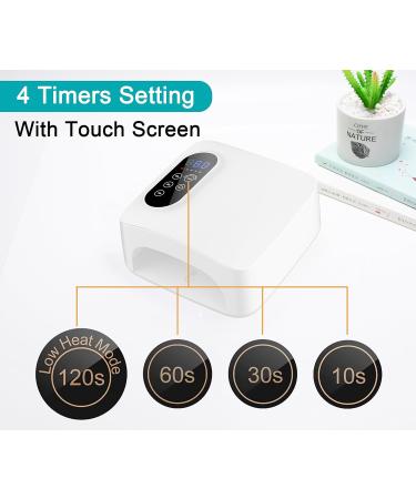 72W Cordless LED Nail Lamp - Rechargeable UV Gel Nail Dryer with 4 Timer Settings | Portable Nail Art Tools for Home & Salon - Buy Online on GoSupps.com