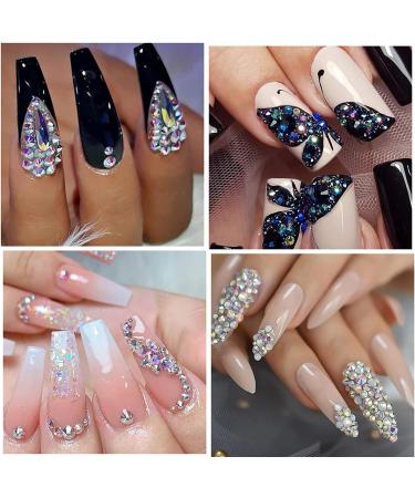 1600 Pieces Glitter Nail Stones Kit - Rhinestones & Dotting Tools for Stunning Nail Art | 6 Sizes Perfect for Festivals & Designs - Buy Online on GoSupps.com