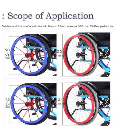 22/24-Inch Wheelchair Push Rim Covers Wheelchair Accessories Silicone Wheelchair Hand Push Cover Non-Slip Wear-Resistant Rear Wheel Grips Cover For Improve Grip And Traction(5 22 inches) 22 inches 5 - Buy Online on GoSupps.com