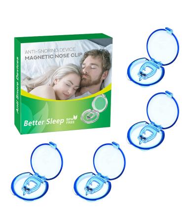 Anti Snoring Devices Anti Snoring Nose Clip Nose Snore Stopper Stop Snoring Devices That Work for Men Snoring Solution for Women Nose Clips for Snoring(Blue 4Pcs)