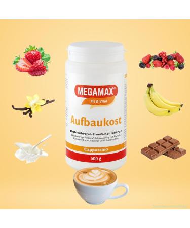 Buy Megamax Building Food Cappuccino 500g - High-Caloric Weight Gain & Muscle Building Supplement | International Shipping - Buy Online on GoSupps.com