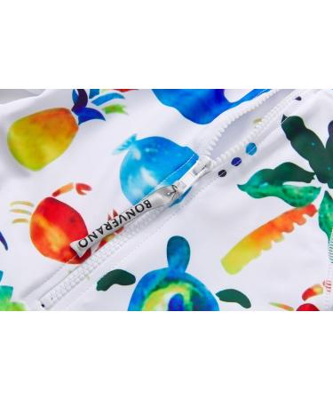 BONVERANO Baby Boy All-in-one Sunsuit/Swimsuit UPF 50+ Sun Protection with Cap, 12-18 Months - White Fish - Buy Online on GoSupps.com
