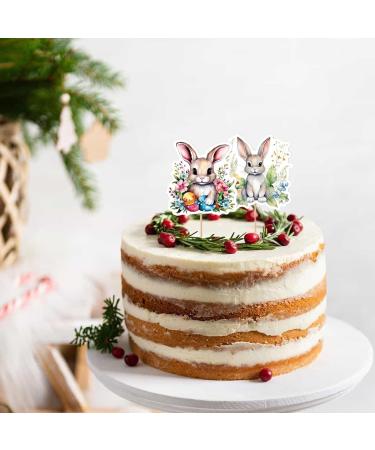 Besreey Stand Up Easter Cake Toppers | Easter Bunny Cupcake Toppers | Wafer Rice Paper Cake Toppers Dessert Toppers for Birthday Party Decorations - Buy Online on GoSupps.com