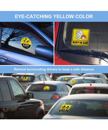 Uraqt Baby on Board Shield - 8 Auto Reflective Baby On Board Magnets & Waterproof Vinyl Sticker (12.5cm Yellow) for Child Safety - Buy Online on GoSupps.com