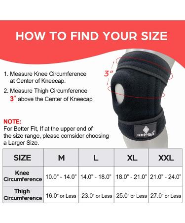 NEENCA XL Knee Brace with Side Stabilizers & Gel Pads - Adjustable Straps for Pain Relief & Injury Recovery - Buy Online on GoSupps.com