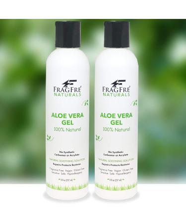 FRAGFRE All-Natural Aloe Vera Gel 8 oz (2-Pack) - 100% Natural Soothing Gel for After Sun Care - Fragrance-Free, Vegan, Gluten-Free - Buy Online on GoSupps.com