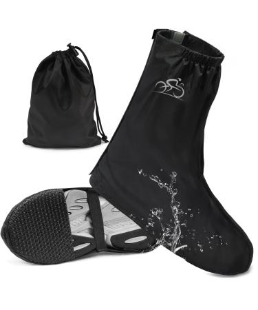 Rain protection shoes bicycle overshoes rain shoes waterproof tapper rain overhead shoes winter density waterproof gaiters rain over shoes with reflector strips black for men 38-42