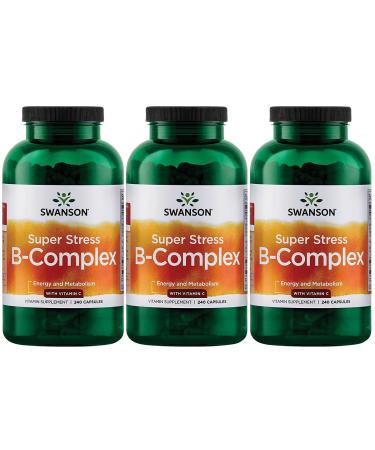 Swanson Super Stress B-Complex With Vitamin C 240 Capsules