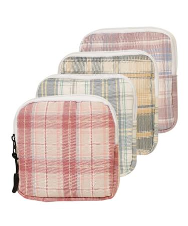 Solustrie 4 pieces of mini storage bag bag for tampon inserts Mini-wearing bag organizer napkin storage with zipper cotton travel outside